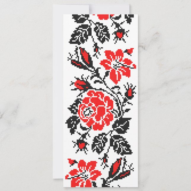 Red&Black Rose cross-stitch Russian Pattern (Front)
