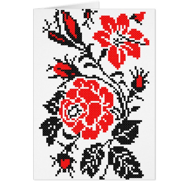 Red&Black Rose cross-stitch Russian Pattern (Front)