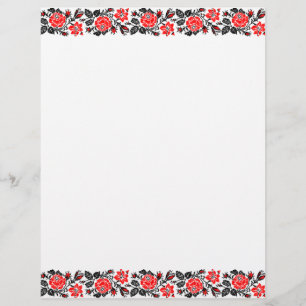 Red&Black Rose cross-stitch Russian Pattern