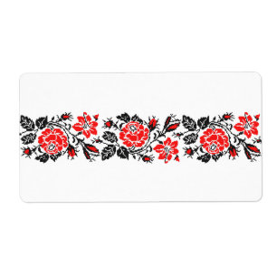 Red&Black Rose cross-stitch Russian Pattern
