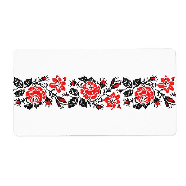 Red&Black Rose cross-stitch Russian Pattern (Front)
