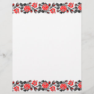 Red&Black Rose cross-stitch Russian Pattern