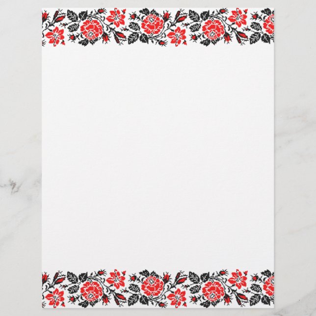Red&Black Rose cross-stitch Russian Pattern (Front)