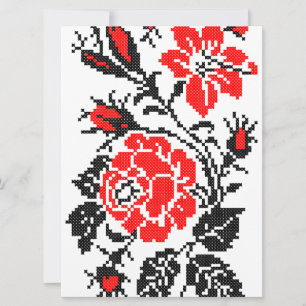 Red&Black Rose cross-stitch Russian Pattern