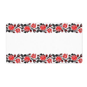 Red&Black Rose cross-stitch Russian Pattern