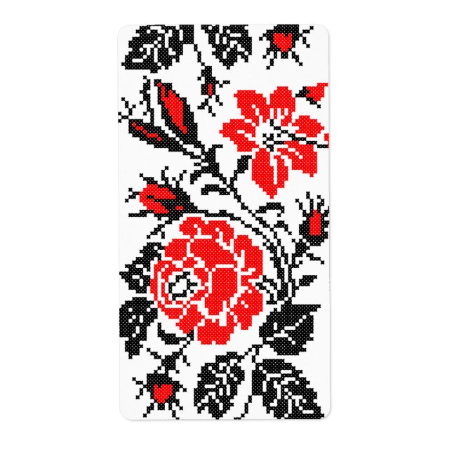 Red&Black Rose cross-stitch Russian Pattern (Front)