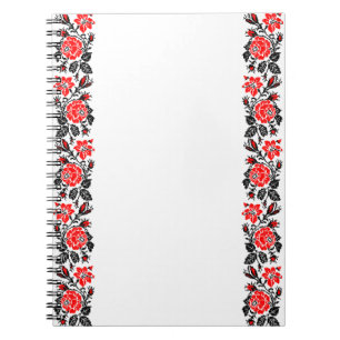 Red&Black Rose cross-stitch Russian Pattern Notebook
