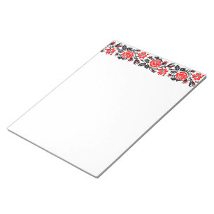 Red&Black Rose cross-stitch Russian Pattern Notepad