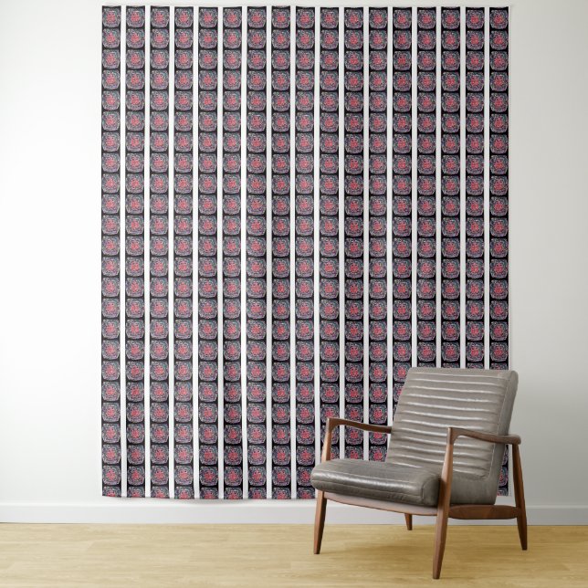 RED,BLACK,ROSE,CUTE MODERN TAPESTRY (In Situ)