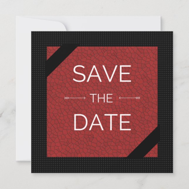 Red Black Save The Date (Front)