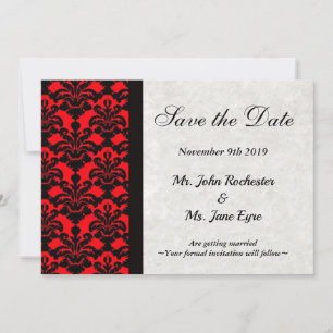 Red & Black Save the Date Announcement