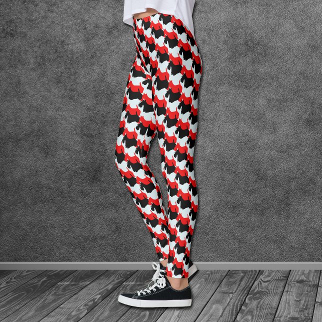 Red Black Scottie Dog Pattern Leggings (Creator Uploaded)