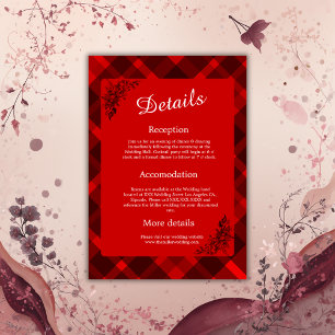 red black scottish wedding pattern  enclosure card