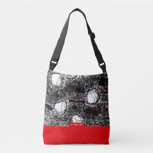 Red&Black Scribble Crossbody Bag
