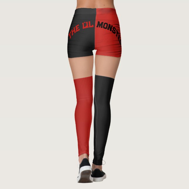  Red Black Shorts Knee Socks Name Roller Derby  Leggings (Back)