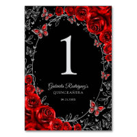 Red Black Silver Quinceanera