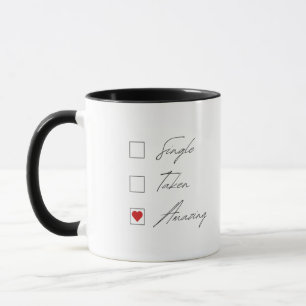 Red Black Simple Funny Single Valentine Mug