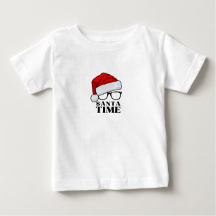 Red & Black Simple Santa Time T Shirt