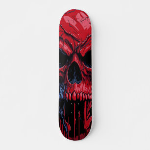 Red & Black Skull - Numb-Skulls Design #2 Skateboard