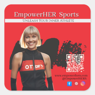 Red Black Slim Woman Sportswear Promotion Apparel Square Sticker