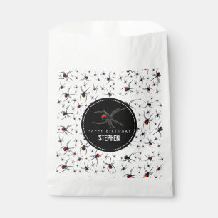 Red & Black Spider Birthday Party Theme Favour Bag