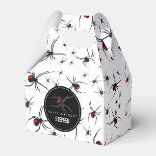 Red & Black Spider Birthday Party Theme Favour Box