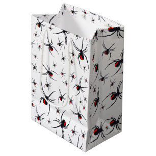 Red & Black Spider Pattern  Medium Gift Bag