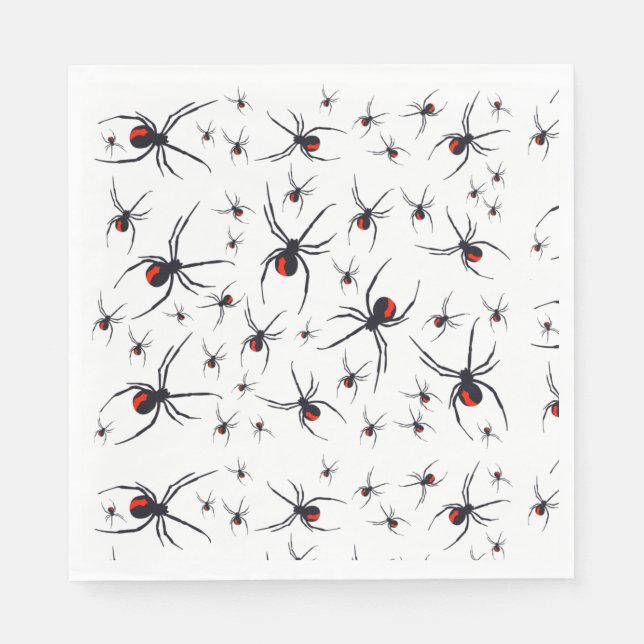 Red & Black Spider Pattern Napkin (Front)
