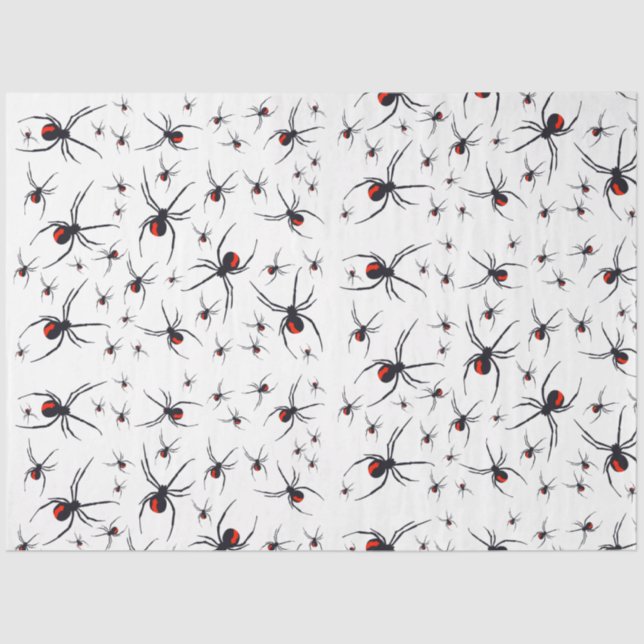 Red & Black Spider Pattern   Tissue Paper (Front)