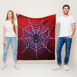 Red Black Spider Throw Blanket