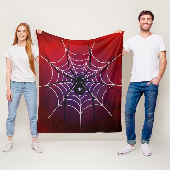 Red Black Spider Throw Blanket (In Situ)