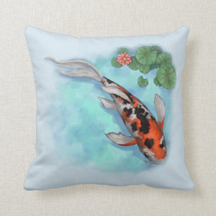 Red, Black Spotted Koi Fish Cushion