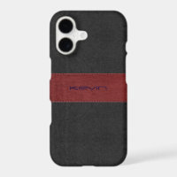 Red & Black Stitched Vintage Leather