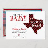 Red/Black Striped Made in Texas Photo Baby