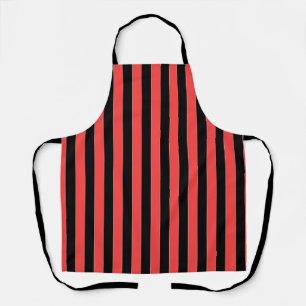 Red Black Stripes  Apron