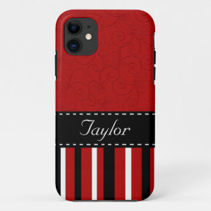 Red & Black Stripes iPhone 11 Case