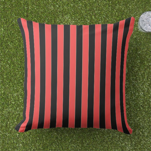Red Black Stripes  Cushion (Grass)