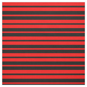 Red Black Stripes Pattern Design Fabric