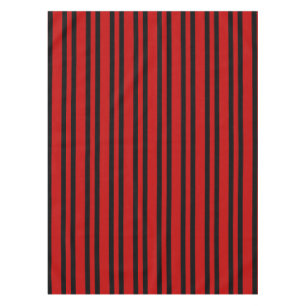 Red Black Stripes Pattern Tablecloth