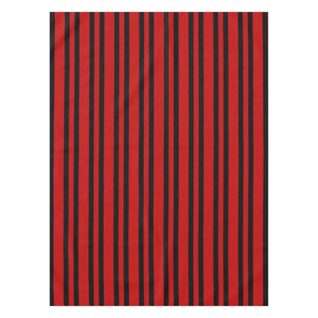 Red Black Stripes Pattern Tablecloth (Front)