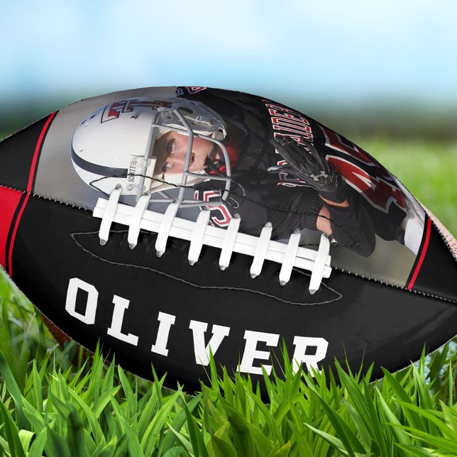 Red Black Stripes Player's Name and Photo  Football (Creator Uploaded)