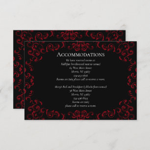 Red & Black Swirl Gothic Wedding Enclosure Card