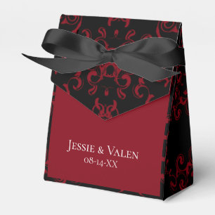 Red & Black Swirl Gothic Wedding Favour Box