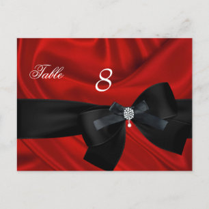 Red Black Table Number Seating Place Card