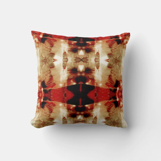 Red Black Tan White Native American Southwest Look Cushion (Front)