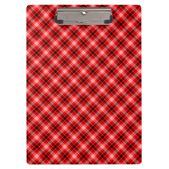 Red Black Tartan Chequered Plaid Pattern-24899 Clipboard (Front)