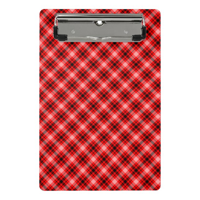 Red Black Tartan Chequered Plaid Pattern-24899 Mini Clipboard (Front)