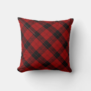 Red Black Tartan Christmas Cushion