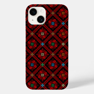 Red & Black Tatreez Arab Henna  Case-Mate iPhone 14 Case