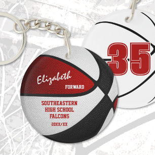 red black team colors keepsake volleyball key ring